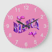 Blumendesignter Bianca Name, Wall-Uhr Große Wanduhr (Vorderseite)