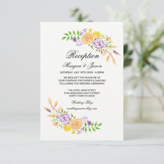 Blumendetails für Hochzeitskarten Beilage Einladung (Stehend Vorderseite)