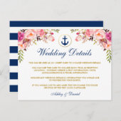 Blumendetails für Nautische Hochzeiten Blue Insert Postkarte (Vorne/Hinten)