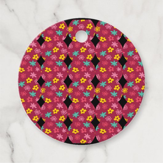 Blumendiamanten rund geschenkanhänger (Vorderseite)