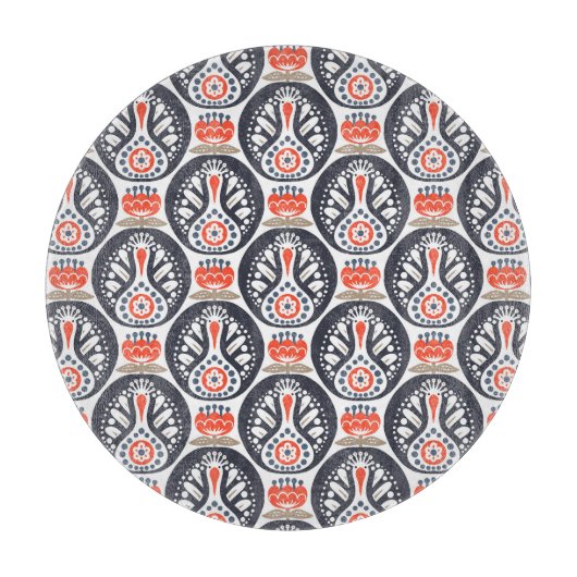 Blumendie türkei-Volkskunst-Muster Schneidebrett (Vorderseite)