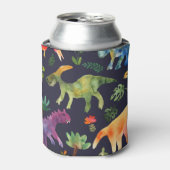 Blumendinosaurier: Design der Aquarellstoffe Dosenkühler (Kanne Vorderseite)