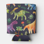 Blumendinosaurier: Design der Aquarellstoffe Dosenkühler (Rückseite)