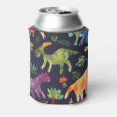 Blumendinosaurier: Design der Aquarellstoffe Dosenkühler (Kanne Rückseite)