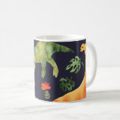 Blumendinosaurier: Design der Aquarellstoffe Kaffeetasse (VorderseiteRechts)