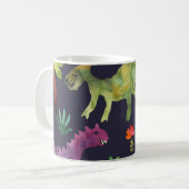 Blumendinosaurier: Design der Aquarellstoffe Kaffeetasse (Vorderseite Links)