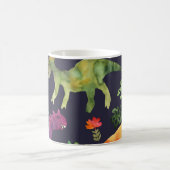 Blumendinosaurier: Design der Aquarellstoffe Kaffeetasse (Mittel)