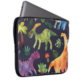 Blumendinosaurier: Design der Aquarellstoffe Laptopschutzhülle (Vorne Rechts)