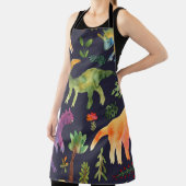 Blumendinosaurier: Design der Aquarellstoffe Schürze (InSitu)