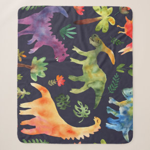 Blumendinosaurier: Design der Aquarellstoffe Sherpadecke