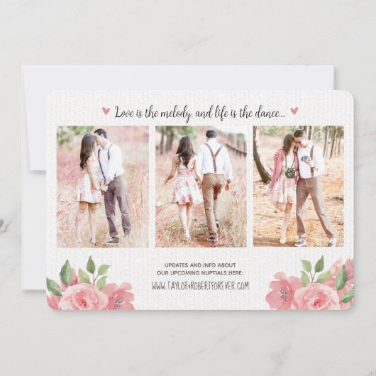 Blumendisco-Ball Hochzeit Sichern Sie das Datum Save The Date (Rückseite)