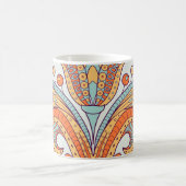 Blumendoodle-Damast, folklorloses Muster. Kaffeetasse (Mittel)