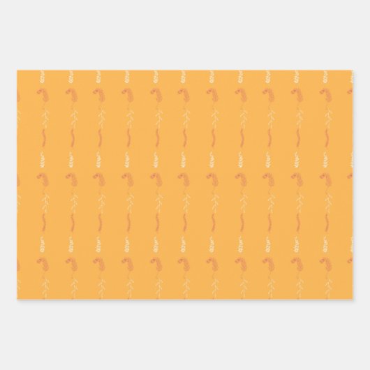 Blumendoodle in orange und rot geschenkpapier set (Vorderseite 2)