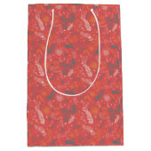 Blumendoodle in orange und rot mittlere geschenktüte (Vorderseite)