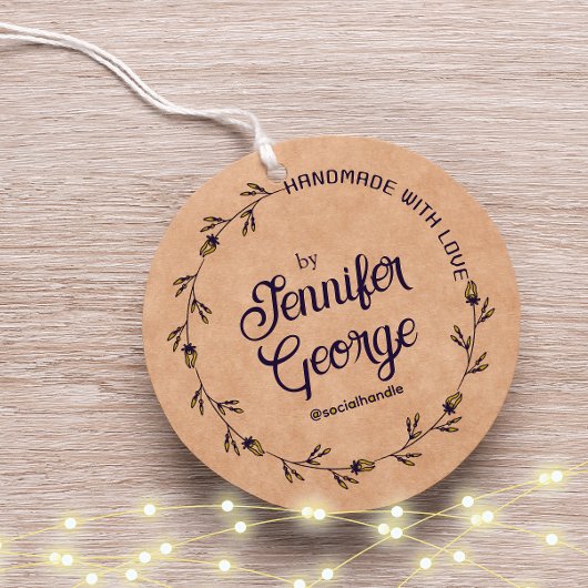 Blumendoodle mit Liebe handgefertigt Gummistempel