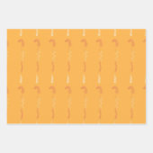 Blumendoodles auf goldgelben Orangen Geschenkpapier Set (Vorderseite)