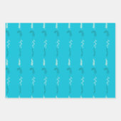 Blumendoodles auf Türkis Geschenkpapier Set (Vorderseite 3)