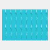 Blumendoodles auf Türkis Geschenkpapier Set (Vorderseite 2)