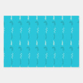 Blumendoodles auf Türkis Geschenkpapier Set (Vorderseite)