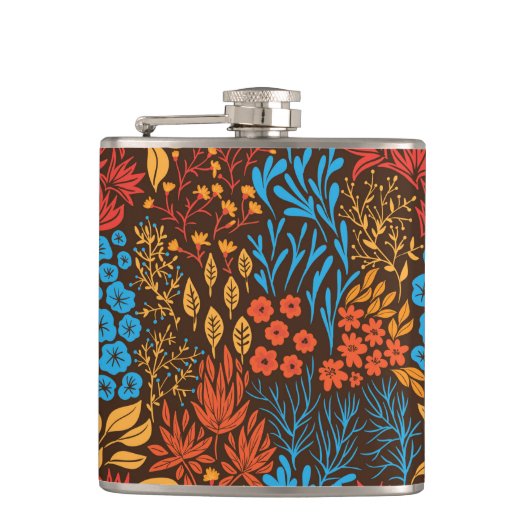 Blumendoodles dunkel flachmann (Vorderseite)