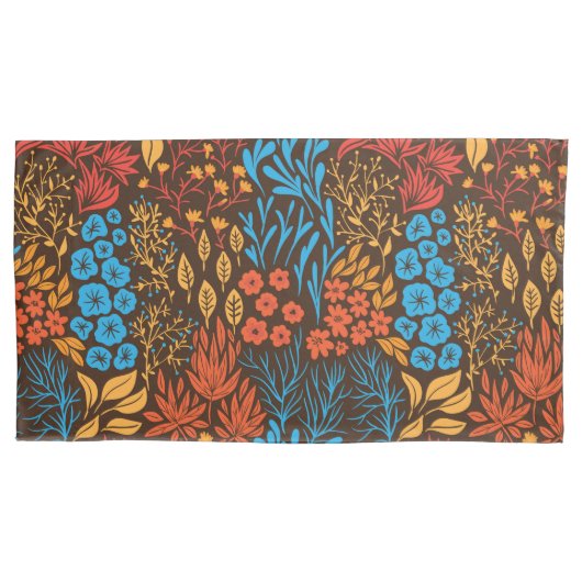 Blumendoodles dunkel kissenbezug (Vorderseite-Links)