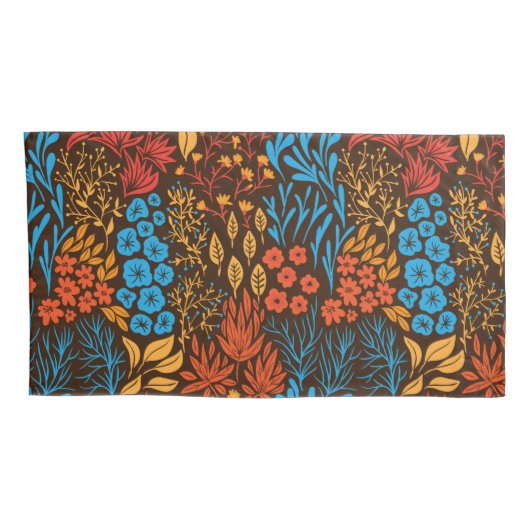 Blumendoodles dunkel kissenbezug (Rückseite-Rechts)