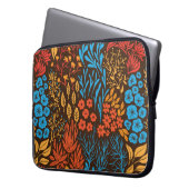 Blumendoodles dunkel laptopschutzhülle (Vorderseite Links)
