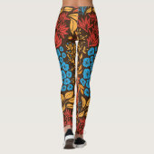 Blumendoodles dunkel leggings (Rückseite)