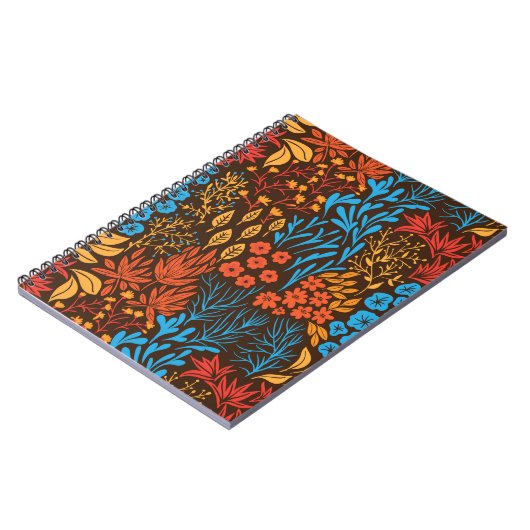 Blumendoodles dunkel notizblock (Linke Seite)