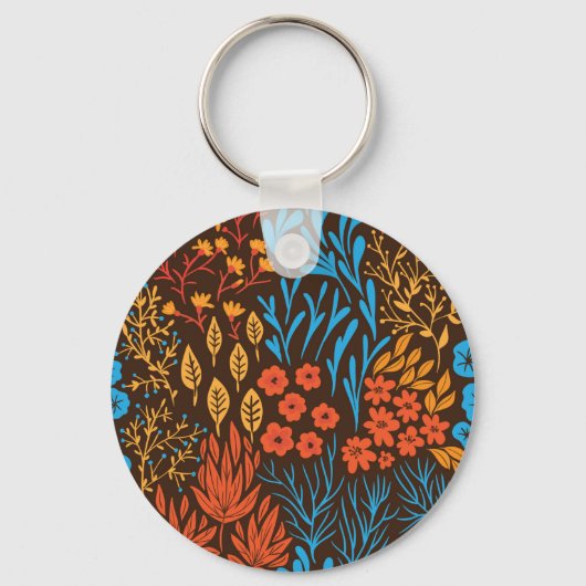 Blumendoodles dunkel schlüsselanhänger (Vorderseite)