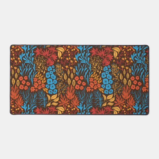 Blumendoodles dunkel schreibtischunterlage (Vorderseite)