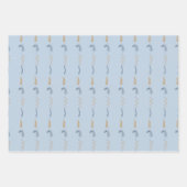 Blumendoodles in blau geschenkpapier set (Vorderseite 2)