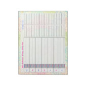 Blumendoodles Personalisiertes Menü Notizblock (Rotiert)