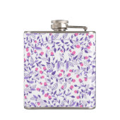 Blumendoodles, rosa und violett flachmann (Rückseite)