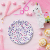 Blumendoodles, rosa und violett pappteller (Party)