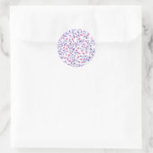 Blumendoodles, rosa und violett runder aufkleber (Tasche)