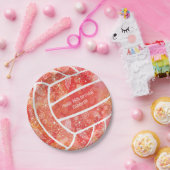 Blumendoodles Rotes Volleyball Pappteller (Party)