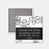 Blumendoodles Save the Date Magnet (Vorderseite/Rückseite)