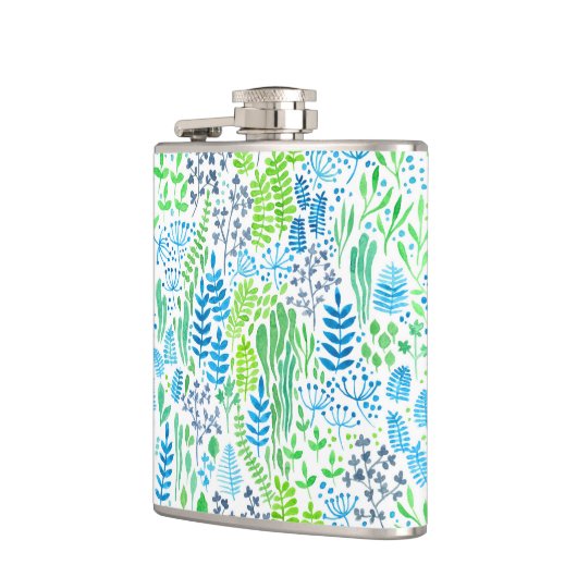 Blumendoodles, weiß flachmann (Links)