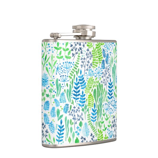 Blumendoodles, weiß flachmann (Rechts)