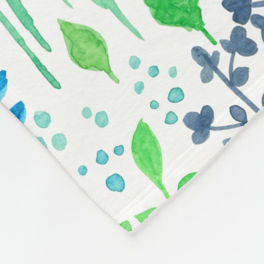 Blumendoodles, weiß fleecedecke (Ecke)