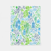 Blumendoodles, weiß fleecedecke (Vorderseite)