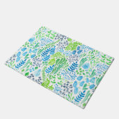 Blumendoodles, weiß fußmatte (Schrägansicht)