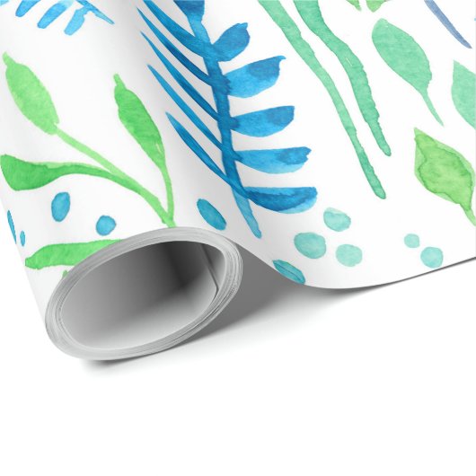 Blumendoodles, weiß geschenkpapier (Rolleneckpunkt)