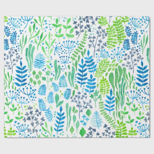 Blumendoodles, weiß geschenkpapier (Flach)