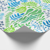 Blumendoodles, weiß geschenkpapier (Ecke)