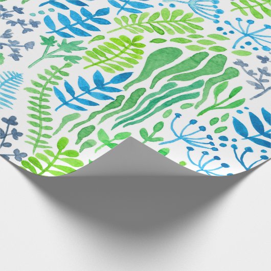 Blumendoodles, weiß geschenkpapier (Ecke)