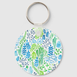 Blumendoodles, weiß schlüsselanhänger