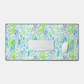 Blumendoodles, weiß schreibtischunterlage (Tastatur & Maus)