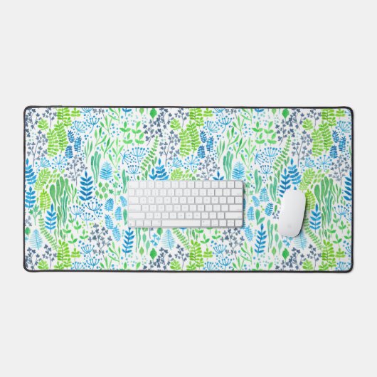 Blumendoodles, weiß schreibtischunterlage (Tastatur & Maus)